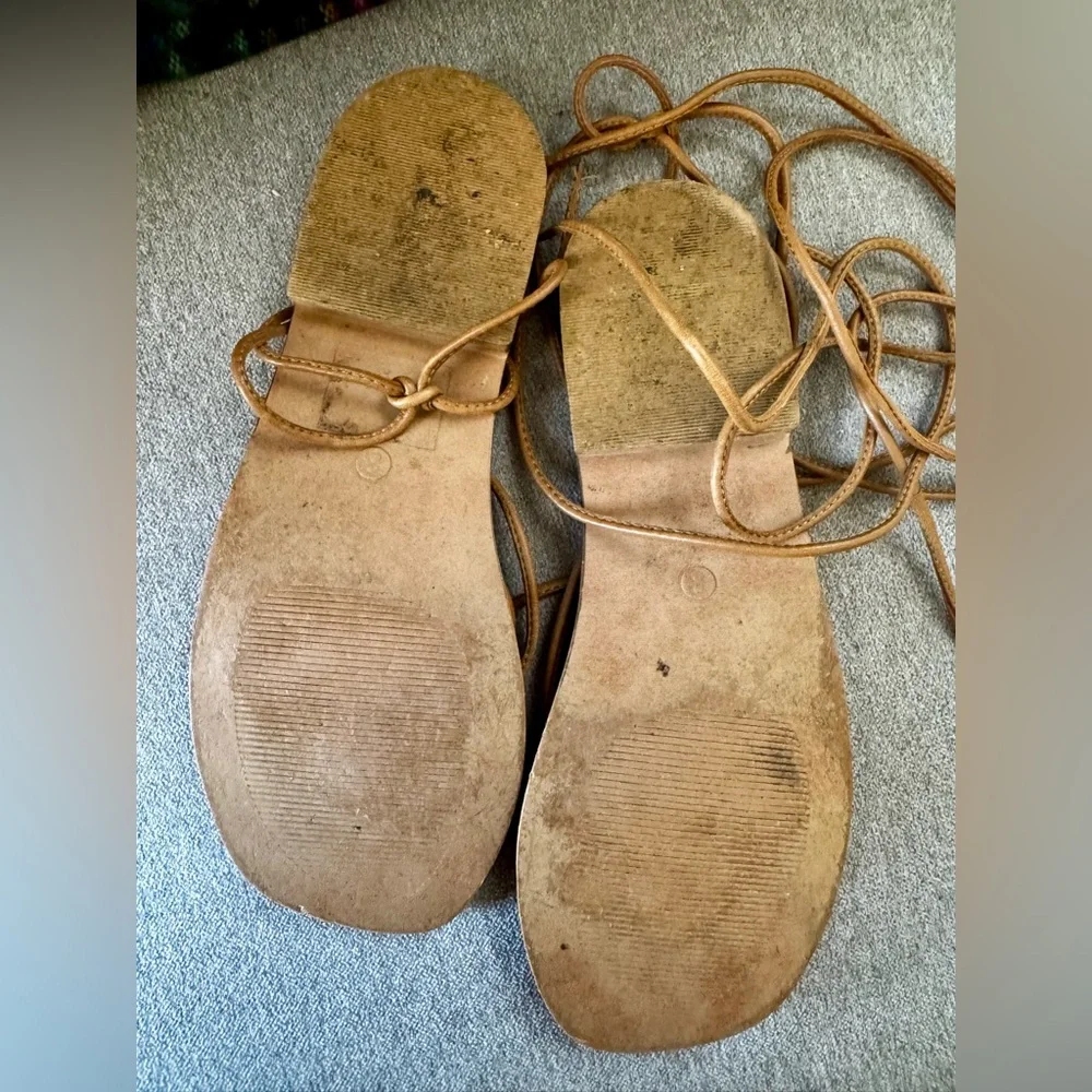 Seychelles Lilac Leather Tie Sandals - Picture 3 of 6